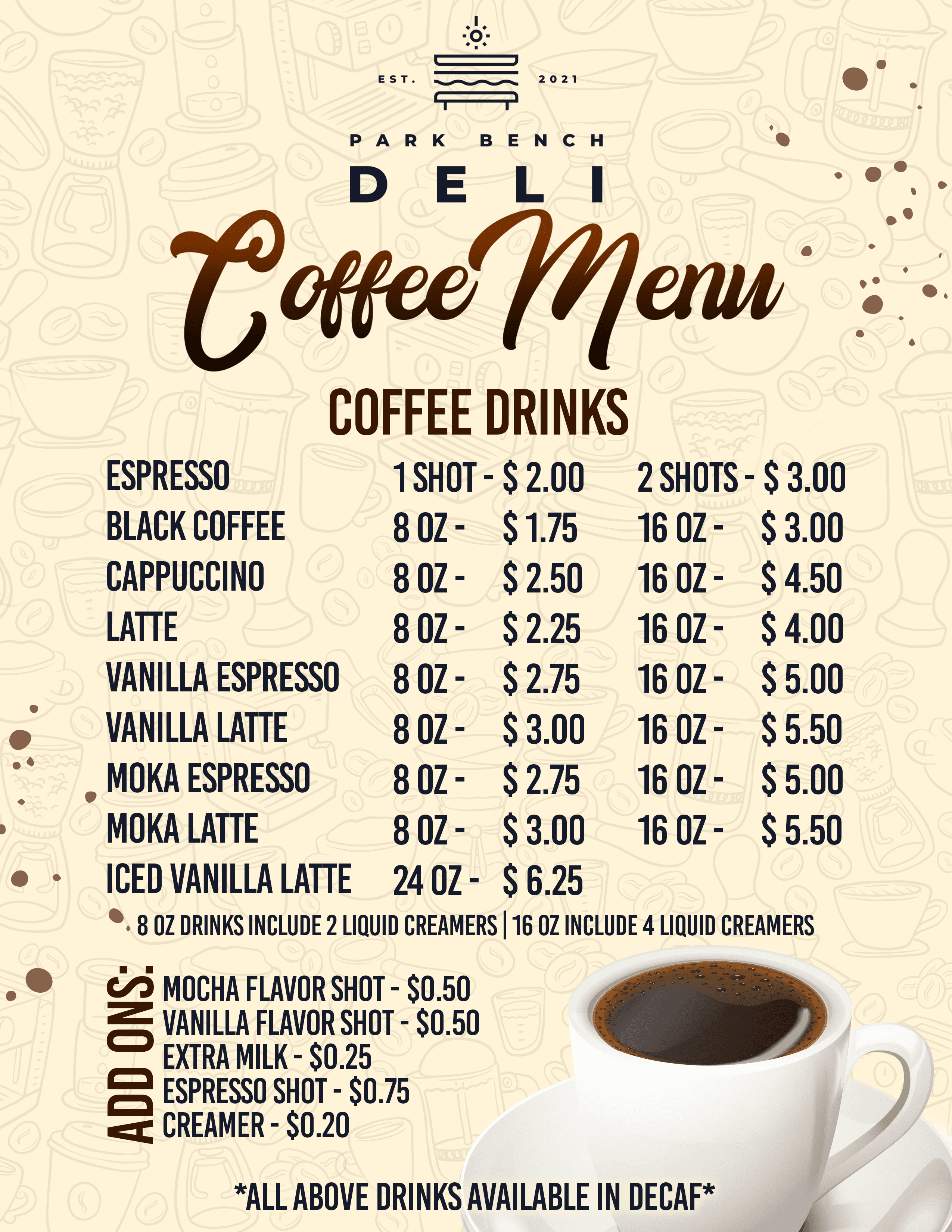 deli coffee menu 8x10 1